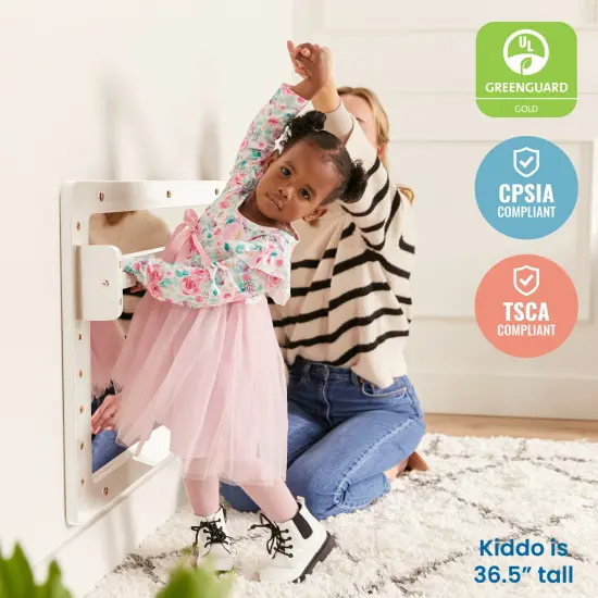 Wall-Mounted Coordination Mirror, Balance Mirror White Wash {6}