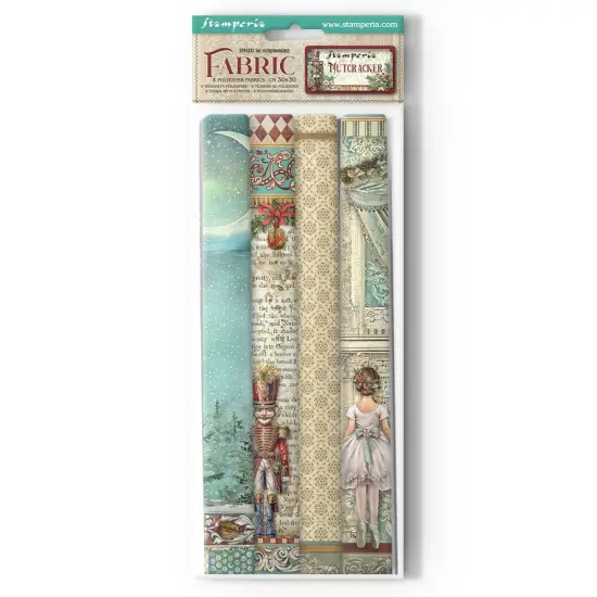 Stamperia Polyester Fabric 12"X12" 4/Pkg-The Nutcracker {1}
