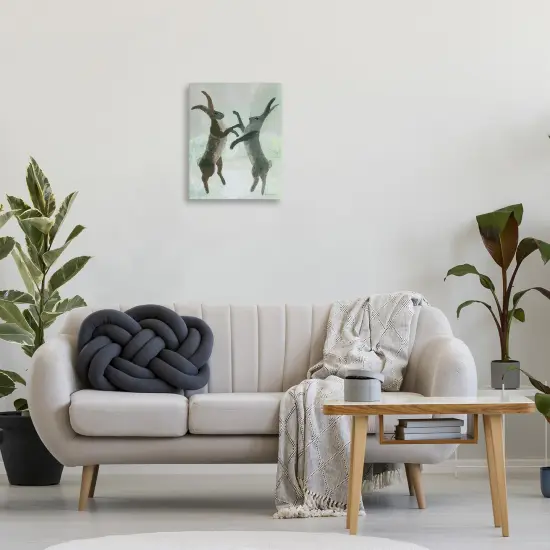 Stupell Industries Boxing Hares Impression Canvas Design by Kay Widdowson {2}