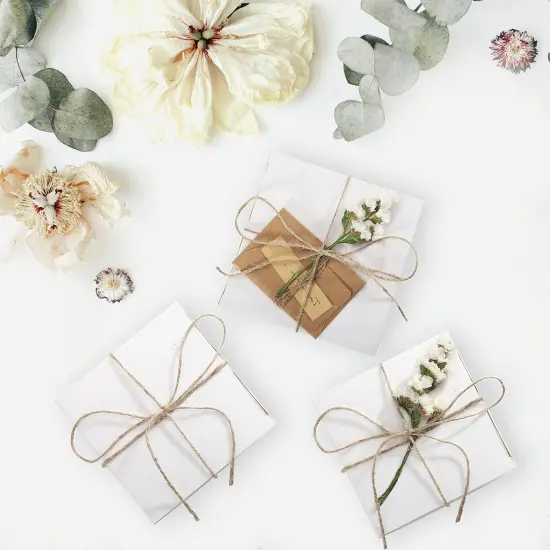 20 Pack White Small Gift Boxes with Lids for Party Gift Boxes, Ornament Boxes, Wedding Boxes Easy to Assemble Gift Box with 24 Thank You Stickers {4}