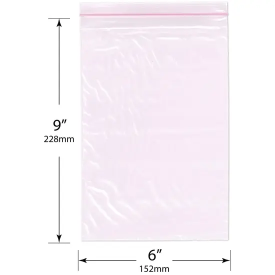 Plymor 6" x 9" (Pack of 100), 2 Mil Anti-Static Zipper Reclosable Plastic Bags {3}