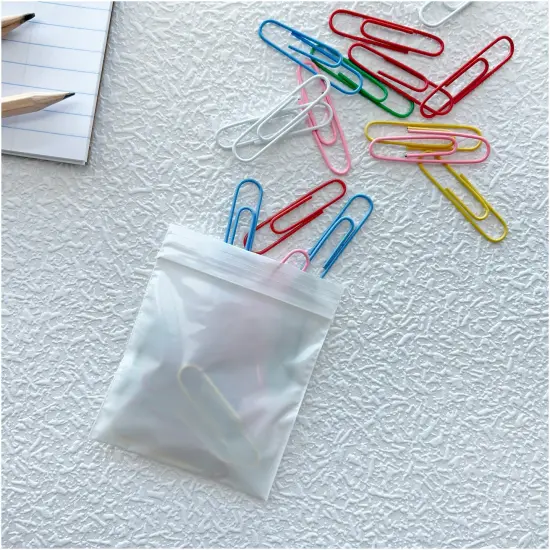 Plymor 3" x 3", White 2 Mil Zipper Reclosable Plastic Bags {4}