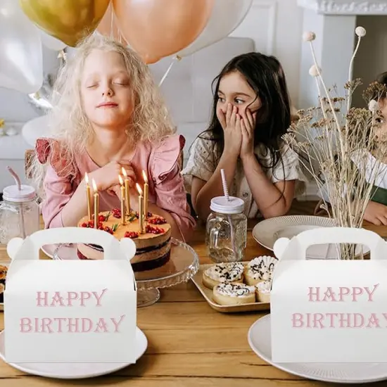 30-Pack White Party Favor Treat Boxes, Goodie Gable Paper Gift Boxes with Handles. Perfect for Wedding, Birthday, Graduation, Babyshower. {4}