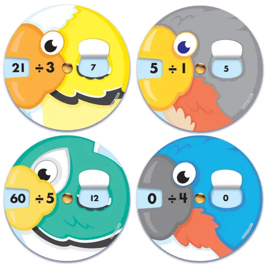 Carson Dellosa Set of Division EZ Spin Wheels, 18 2-Piece Math Manipulatives Covering Mixed Practice and Facts, Educational Toys for Homeschool and Classroom {4}