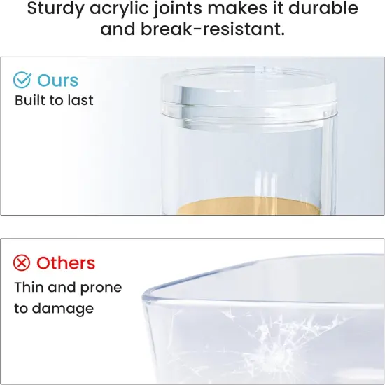 3-Tier Stackable Acrylic Holder- Stylish Desk Organizer and Storage for Office or Home &ndash; Transparent Round Design with Gold Metal Base {5}