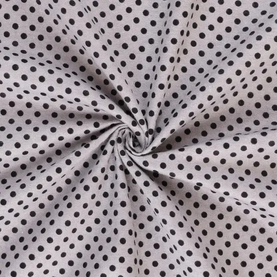 Mook Fabrics Polka Dot Flannel Fabric [43 in. Wide] - By The Yard Grey/Black {2}