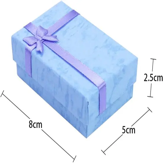 24 PCS Paper Gift Boxes with Lids and Ribbon Bows for Jewelry Display-Rings, Watches, Necklaces, Earrings and Bracelet Gift Packaging Box,6 Colors {3}