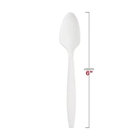 White Plastic Disposable Spoons (1000 Spoons) {3}