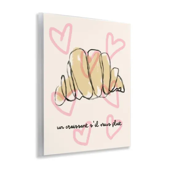 Stupell Industries Chic Croissant with Hearts Wall Plaque Design by Lil' Rue {3}