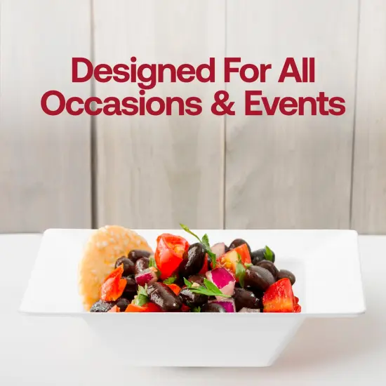 White Square Plastic Dessert Bowls - 5 oz. (120 Bowls) {6}