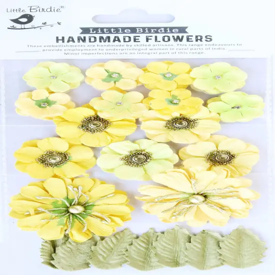 Little Birdie Renae Paper Flower 27/Pkg-Sunshine {1}