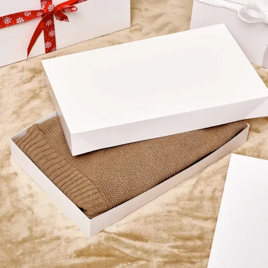 6 Pack 14" Large White Gift Boxes With Lids For Clothes Presents {3}