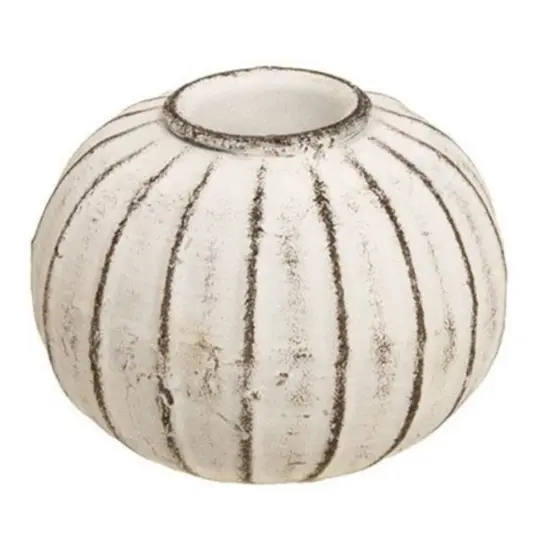 White Metal Round Taper Holder and Distressed, Textured {1}