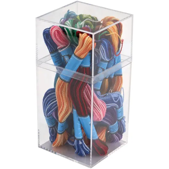 Pioneer Plastics 036C Clear Tall Rectangular Plastic Container, 2.75" W x 2.625" D x 5.75" H {5}