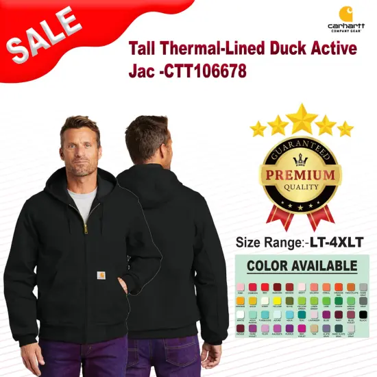 Carhartt &reg; Tall Thermal-Lined Duck Active Jac Black {2}
