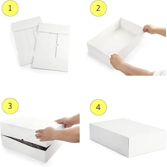 10 Sturdy White Gift Boxes for Presents - Premium Gift Boxes with Lids - 4-inch Deep Robe Boxes and Shirt Boxes {3}