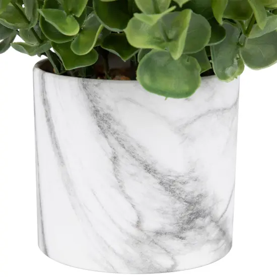 Northlight 9" Green Artificial Eucalyptus in a Marble Style White Pot {7}