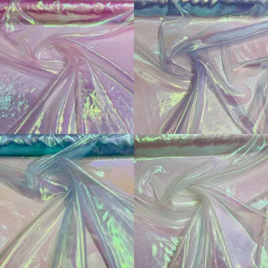 1 Yard Iridescent Organza Fabric Sheer Lightweight Material for Dresses Costumes Gowns Pink Iridescent {2}