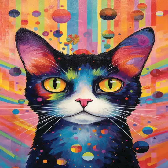 Sunsout Pop Art Cat 500 pc Jigsaw Puzzle 27057 {1}