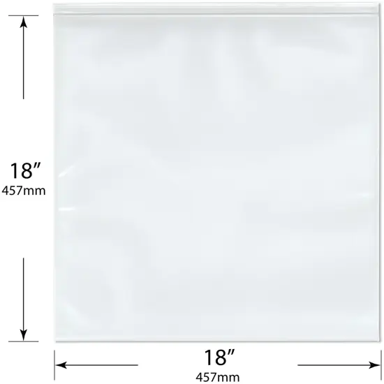Plymor 18" x 18" (Pack of 50), 6 Mil Industrial Duty Zipper Reclosable Plastic Bags {3}