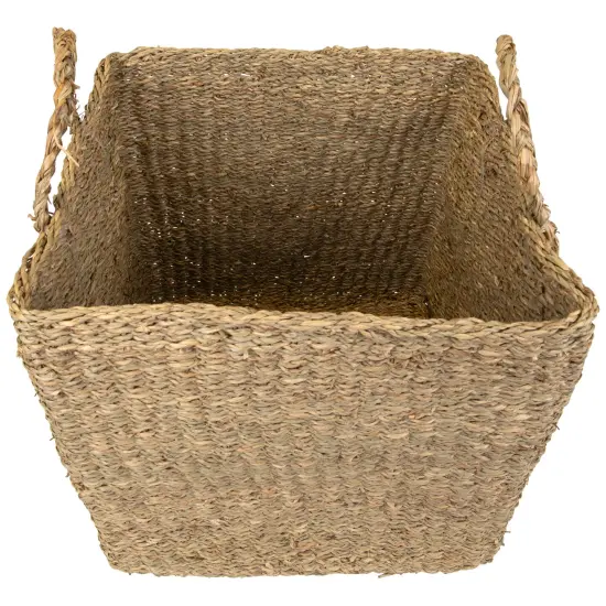 Northlight Rustic Square Wicker Table and Floor Baskets - Set of 4 Beige {6}