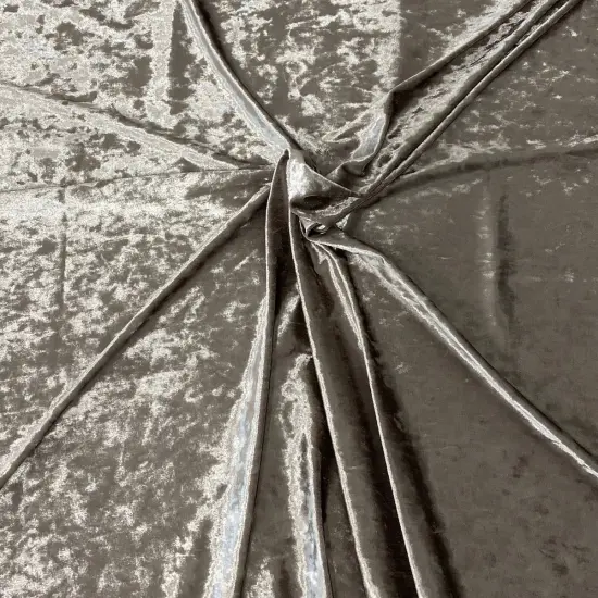 1 Yard Crushed Stretch Velvet Fabric for Apparel Costumes Leggings Tops 60" Width Graphite Gray {1}