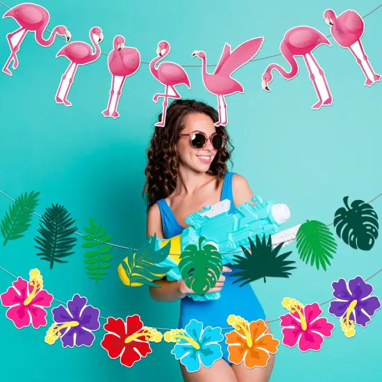 Flamingo Banner Flamingo Birthday Banner for Flamingo Party Decorations Flamingo Birthday Decorations Flamingo Decorations Hello Summer Party Decorations {2}