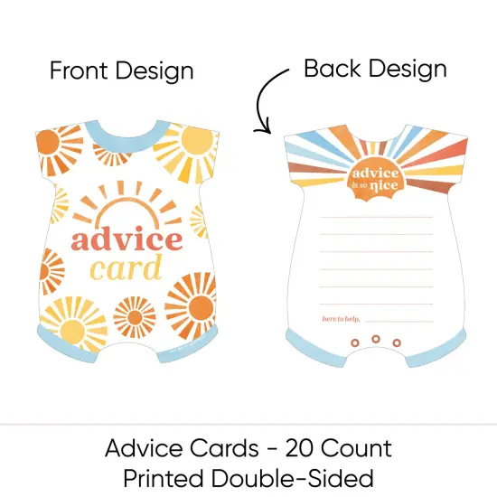 Big Dot of Happiness Here Comes The Son Baby Shower Advice Cards Game, Boy Boho Baby Shower Wish Card Activities - Set of 20 {4}