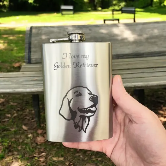 8oz I love my Golden Retriever Stainless Flask {5}