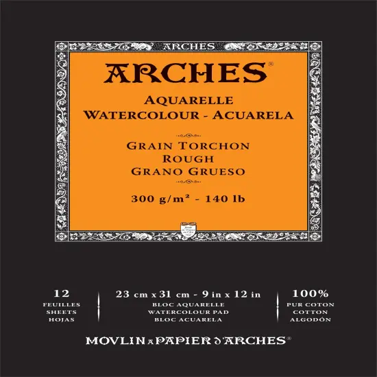Arches Aquarelle Rough Watercolor Pad 9"X12"- 140lb, 12 Sheets {1}