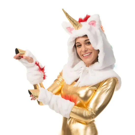 Unicorn Hood And Tail Adult Costume Kit, One Size {3}