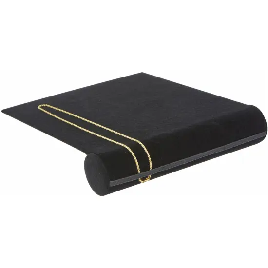 Plymor Black Velvet Bracelet Ramp Display Stand, 8" W x 8.5" D x 1.75" H {4}