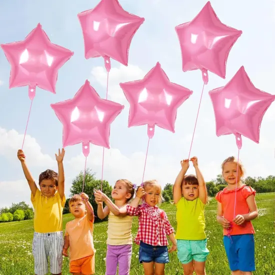 20 Pcs Star Balloons,18 Inch Pink Star Foil Balloons(pink) {3}