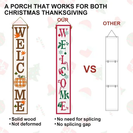 Two Sided Fall Christmas Welcome Sign (Fall) {2}