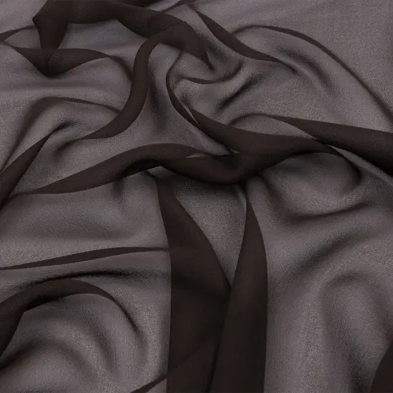 1 Yard Deep Charcoal Silk Chiffon 44" Wide Perfect for Dresses & Evening Wear {1}