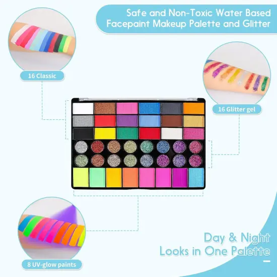 42 Color Face Painting Kit(42 Color + 30g Black and White Face Painting Kit) {3}