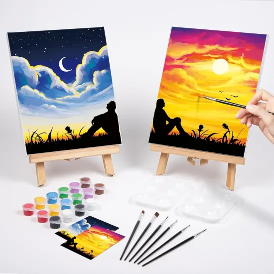 2 Pack 8x10 Pre Drawn Canvas for Painting for Adults Sip and Paint Kit for Adult's Couple's Date Night Party {2}