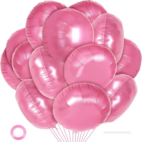 20 Pcs Pink Round Shaped Balloons(Pink) {1}