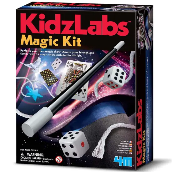 4M: KidzLabs: Magic Kit - Learn & Perform 12 Magic Tricks, Slight Of Hand Set, Step-By-Step Instruction Booklet, Wand & Accessories, Kids Ages 8+ {1}