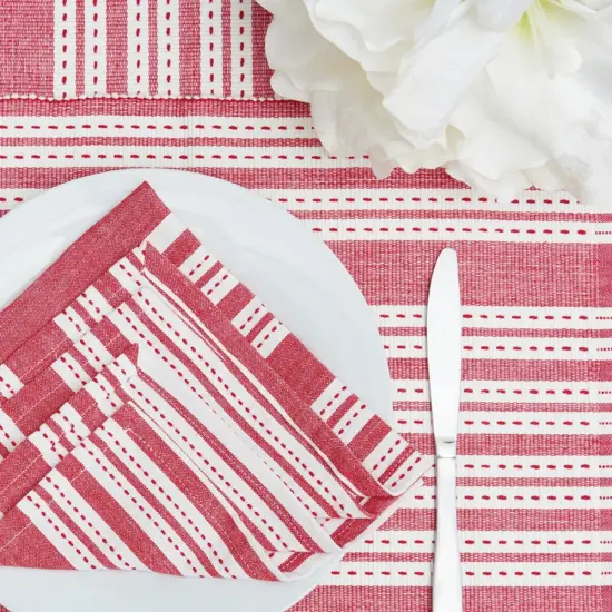 Warner Scarlet Woven 4th of July Patriotic Reversible Table Runner 14" x 72" {3}