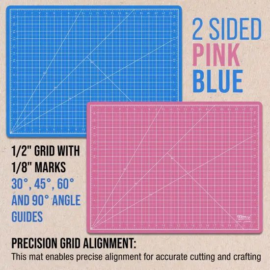 18" x 24" Self-Healing Cutting Mat 5-Ply - Double-Sided Pink/Blue Craft Mat, Non-Slip Cutting Mats for Crafts, Sewing, Quilting, Scrapbooking {3}