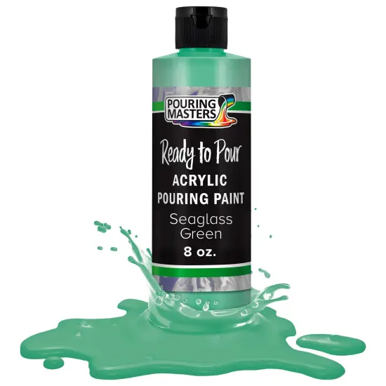 Pouring Masters Seaglass Green Ready to Pour Acrylic Pouring Paint - Premium 8-Ounce Pre-Mixed Fluid Acrylic Paint - Fluid Art Supplies for Canvas, Wood, Paper, Tile & Rocks {1}
