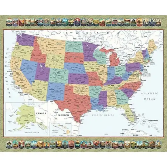 Multi QT US MAP Where Are You From Cotton 44"/45" Fabric Per Yard {1}