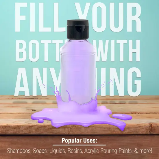 4 ounce Squeeze PET Plastic Bottles with Flip Cap - BPA-free, food safe, medical grade plastic, acrylic pouring paint (Pack of 12) {4}