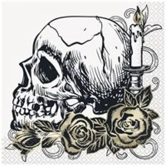 Sketchy Skull Luncheon Napkins 16ct - Foil Stamping {1}