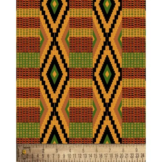 Chibali Kente Design Cotton Fabric | By the Yard | Sewing and Crafting | 44 inches wide {1}