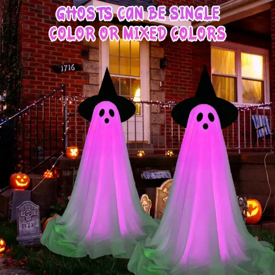 Spooky Ghost with Remote Control Colorful String Lights {3}