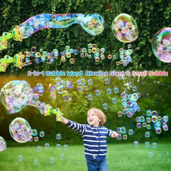 Bubble Gun Bubble Machine Dinosaur Bubble Blower Toy for Kids and Toddlers Bubble in Bubble Gun Party Favors Birthday Christmas Easter Gift {3}