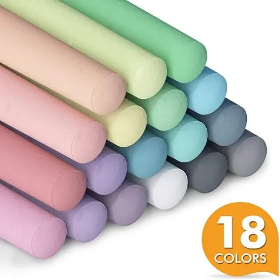 Sidewalk Chalk, 162 Pack 18 Colors Sidewalk Chalk Set For Kids Jumbo Chalk Bulk, Great for Kids Family, Paint on Sidewalk Wall School Driveway Blackboard Street Playground {2}
