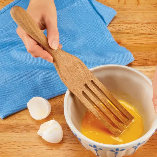 Collections Etc 3-Piece Multi-Use Wood Spurtle Utensil Set {4}